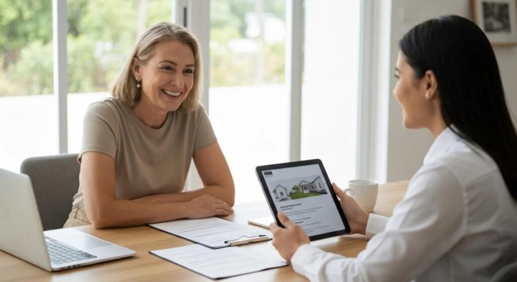 Person reviewing financial documents and cash, highlighting the benefits of a cash home sale