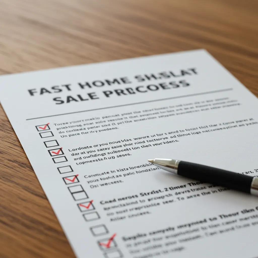 A checklist for the fast home sale process with several items marked as complete, symbolizing efficiency and a successful sale.