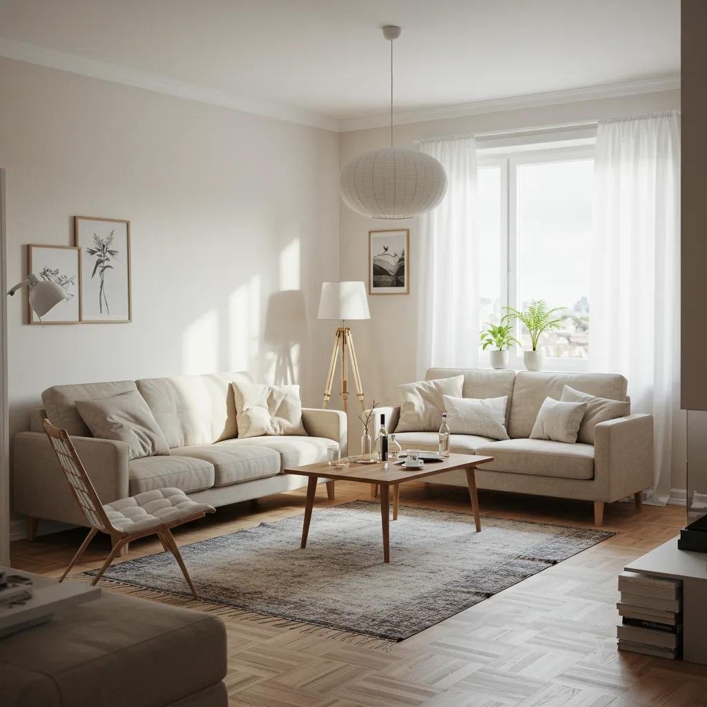 Decluttered living room showcasing spaciousness and inviting atmosphere