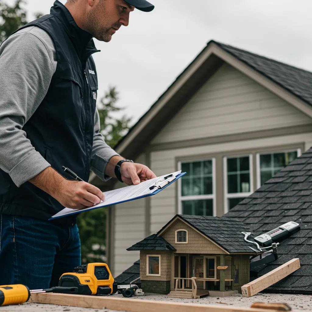 A home inspector carefully examining a property as part of an inspection contingency