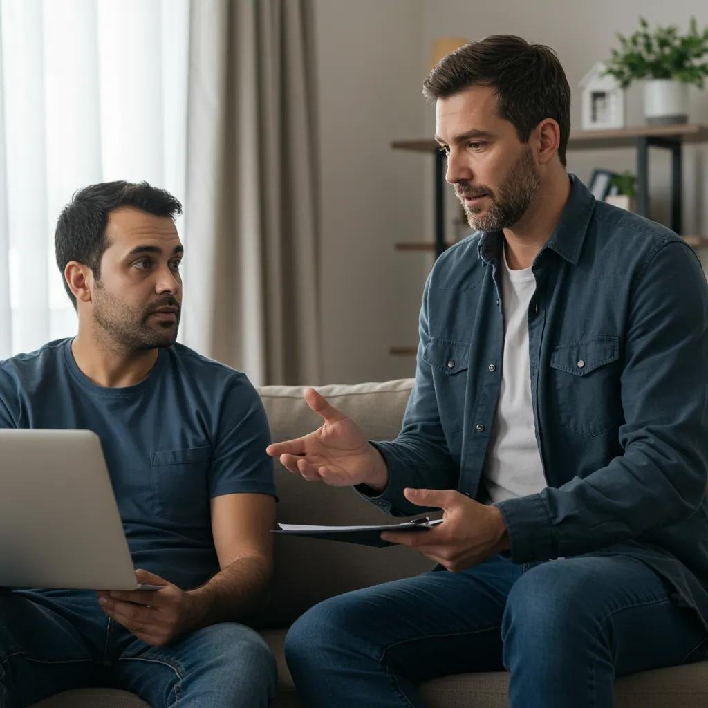 Homeowner accepting a cash offer from a buyer, emphasizing the ease of selling as-is